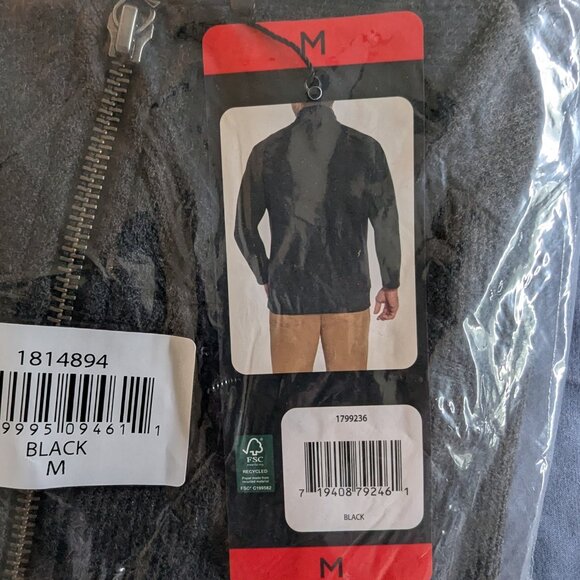 NWT Men's Banana Republic Waffle Quarter Zip | Black | M - Picture 3 of 3